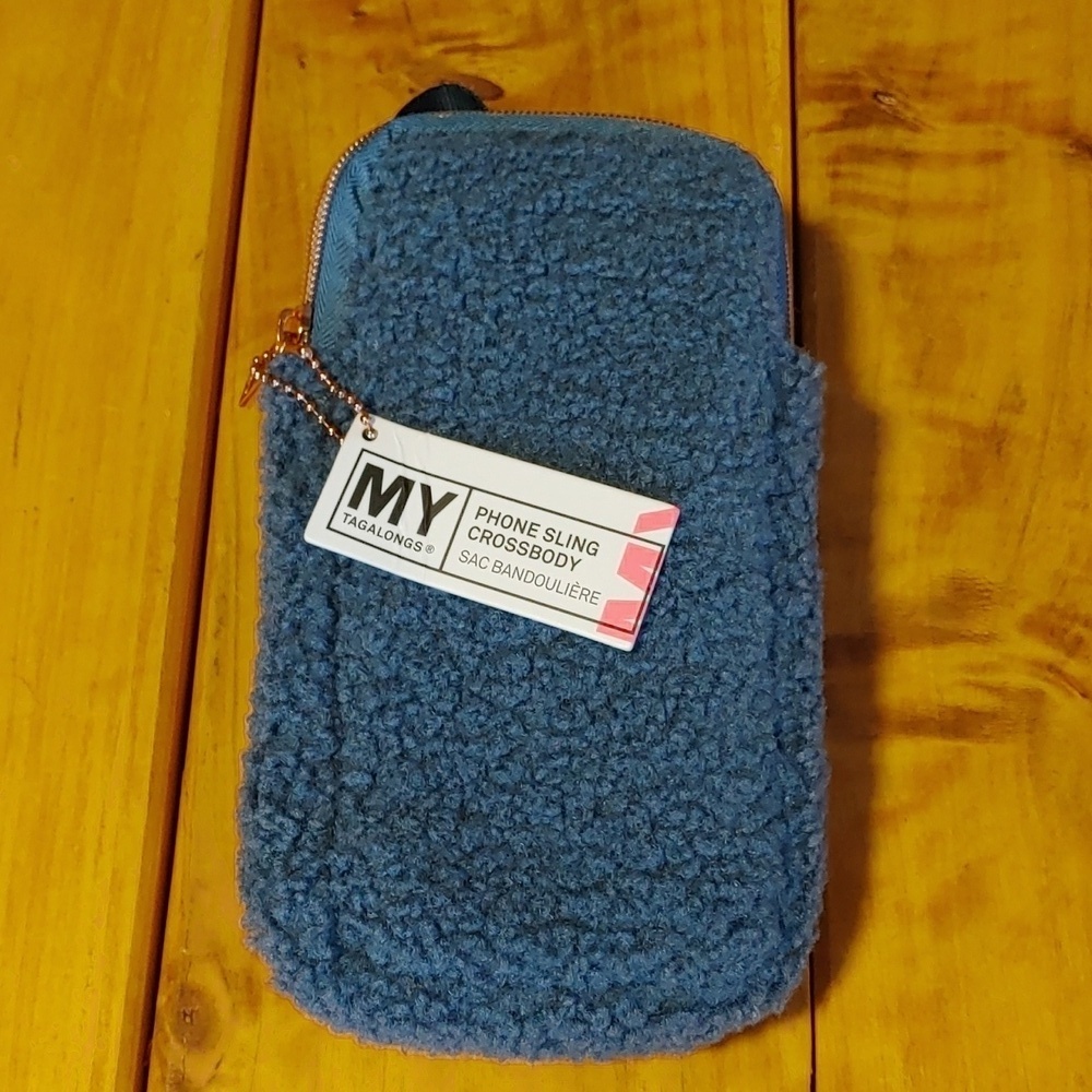NWT MY TAGALONGS SHERPA PHONE SLING CROSSBODY